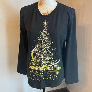 Black Jersey Christmas Top